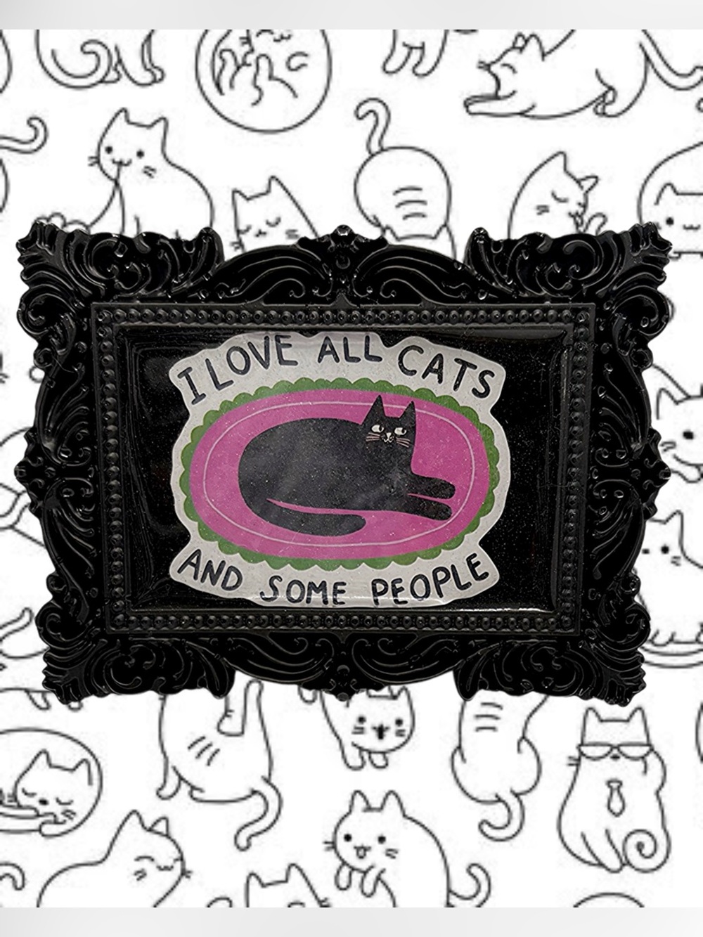 Handmade I Love All Cats And Some People Resin Fridge Magnet
